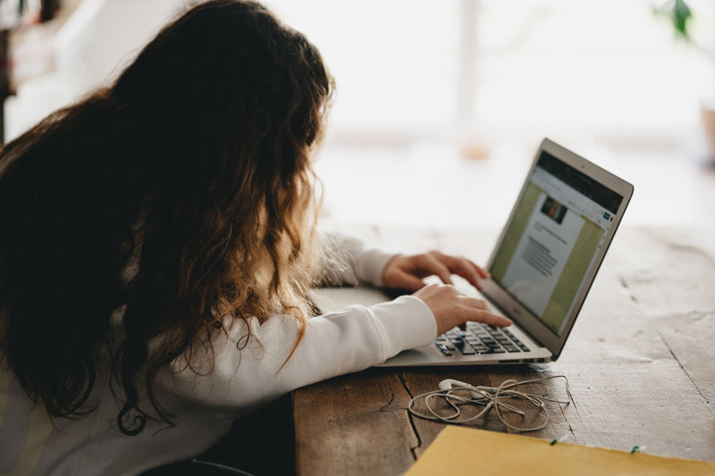 Student on a laptop