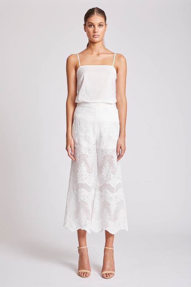 Shona Joy Antigua Relaxed Cropped Flare – Ivory