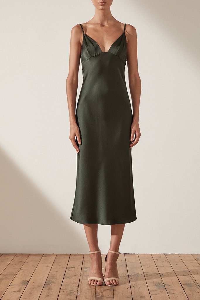 Shona Joy Douglas Bias Slip Midi Dress