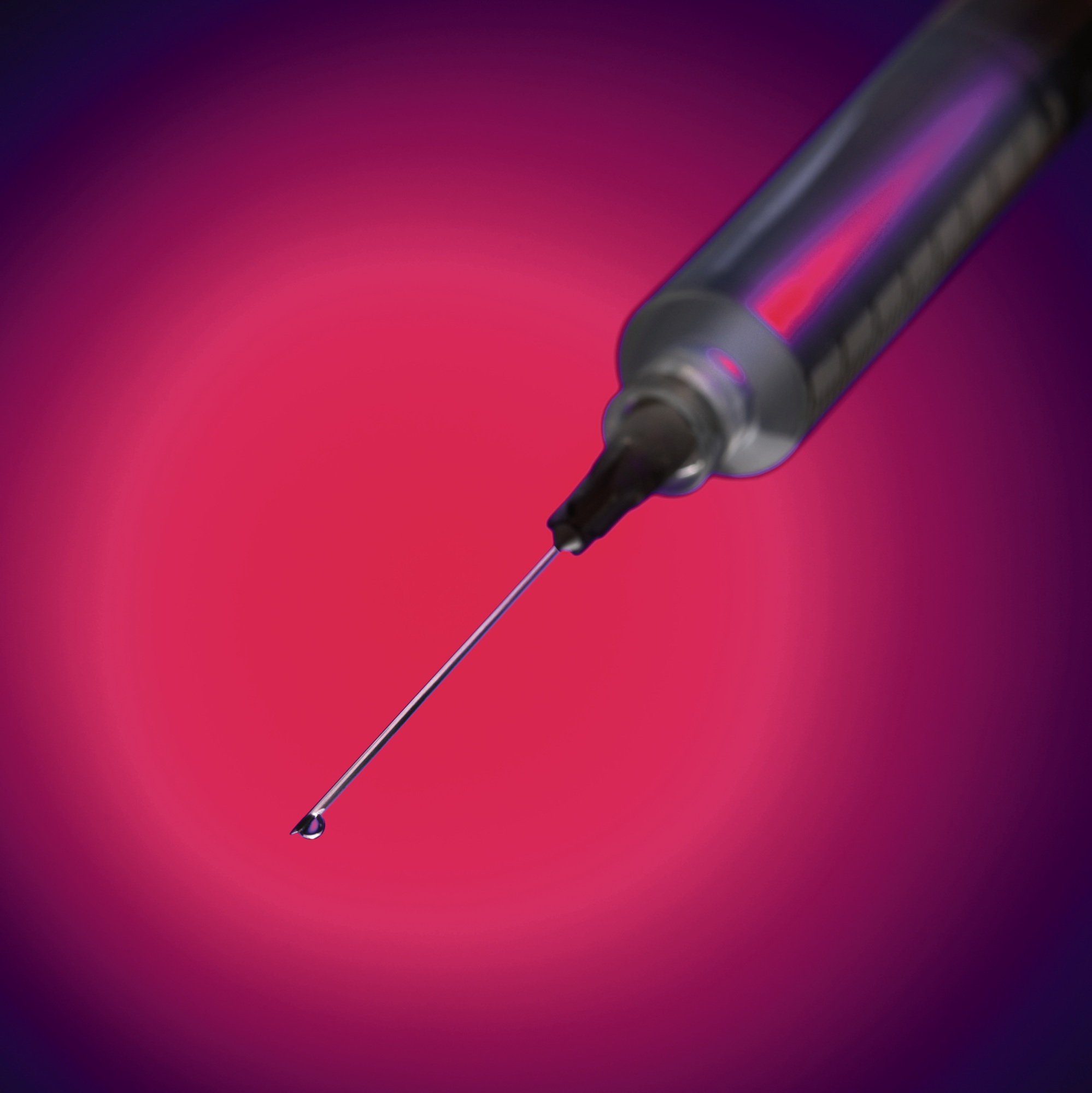 A syringe popped out of the grass and hit a man while he was using a line trimmer.