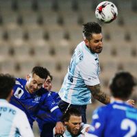 Steven McDonald of Sorrento heads the ball during an FFA Cup match against South Melbourne. Picture: Getty Images