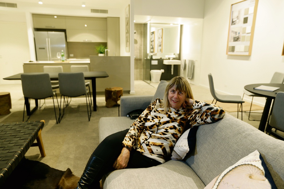 Felicity Dillon at Liv Apartments display. Picture: Andrew Ritchie