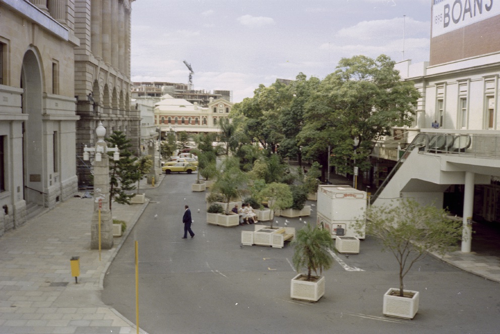 Forrest Place, Perth 1983 (view from Carillon Arcade). State Library of WA image