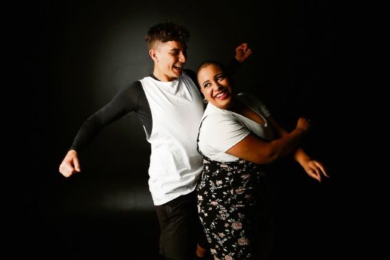 Wyatt Gordon and Cat Maree Perez wiggle it just a little bit in Fame – The Musical. Picture: Viva Photography Rockingham
