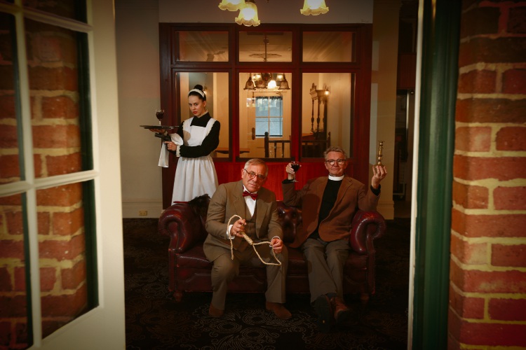 Pepa Saunders as Kate the Maid (North Perth), Ingle Knight as Rev Smeeton (Fremantle) and artistic director Robbie Burns (Melville). Picture: Andrew Ritchie d482848