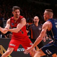 Greg Hire against Mitchell Creek of the Adelaide 36ers. Picture: Paul Kane/Getty Images
