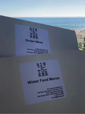 New Braille menus at Bib & Tucker and May Street Larder