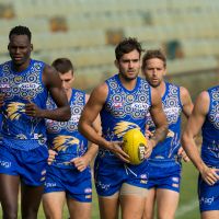 Tony Olango (front left) is facing assault charges in Darwin. Picture: Paul Kane, Getty Images