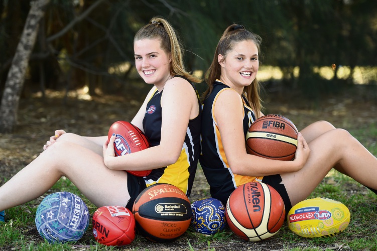 Sisters Gerogie 13 & Emily Cleaver 15. Picture: Jon Hewson. d487143 communitypix.com.au