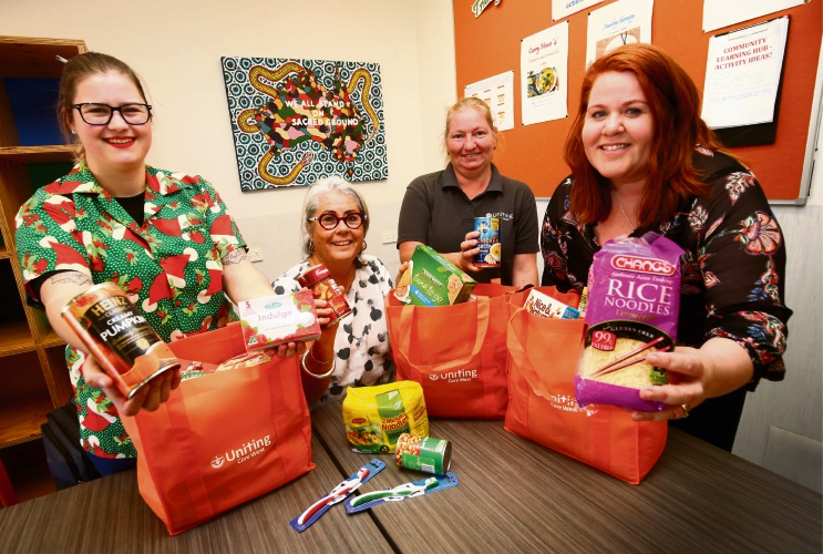 Christmas Appeal coordinator Kate Henning, with support workers Linda Nabben and Natasha Gorman, and Gayle Mitchell. Picture: Matt Jelonek.