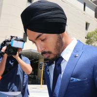 An Indian man who caused a crash that killed a tourist in Perth has been spared an immediate jail term. Amritpal Singh Sidhu (23) is pictured leaving court today. Photograph: Anton La Macchia