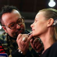 Napoleon Perdis backstage at Mercedes-Benz Fashion Week in 2017 in Sydney. Picture: Zak Kaczmarek/Getty Images
