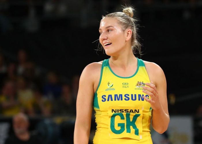 Courtney Bruce has been selected in the Australian team for the Netball World Cup. Picture: Kelly Defina/Getty Images