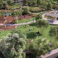 An artist’s impression of the central park playground at Salita estate in Landsdale.