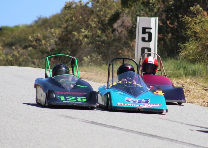 Senior racing in the Perth Soapbox Club championships. Pictures: Rob Patterson.