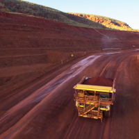 An autonomous truck at Solomon. Picture: FMG