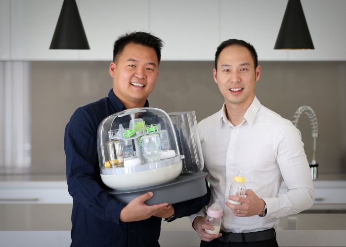 d497095a Applecross dads Ricky Hee and Alex Djojoutomo with the Bottle Bath. Picture: Andrew Ritchie
