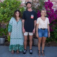 Oushk Palmyra owner Meray Baramily with Ryan Linton from the Mostly Sometimes Café and Rebekah Barnett from the Honest Goods Company. Picture: Jian Wong Yen.