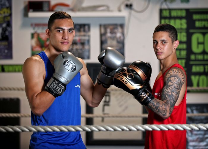 Kirra Ruston (21) and Charlie Senior (18) at Lacey's Gym in Currambine. Pictures: David Baylis www.communitypix.com.au d497875