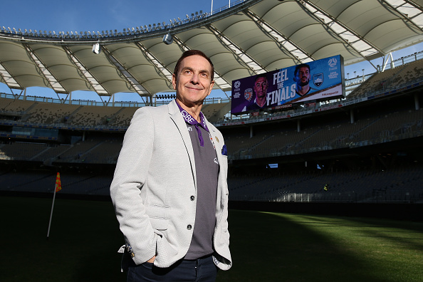 Glory owner Tony Sage poses during a Perth Glory A-League media session at Optus Stadium. Picture: Paul Kane/Getty Images
