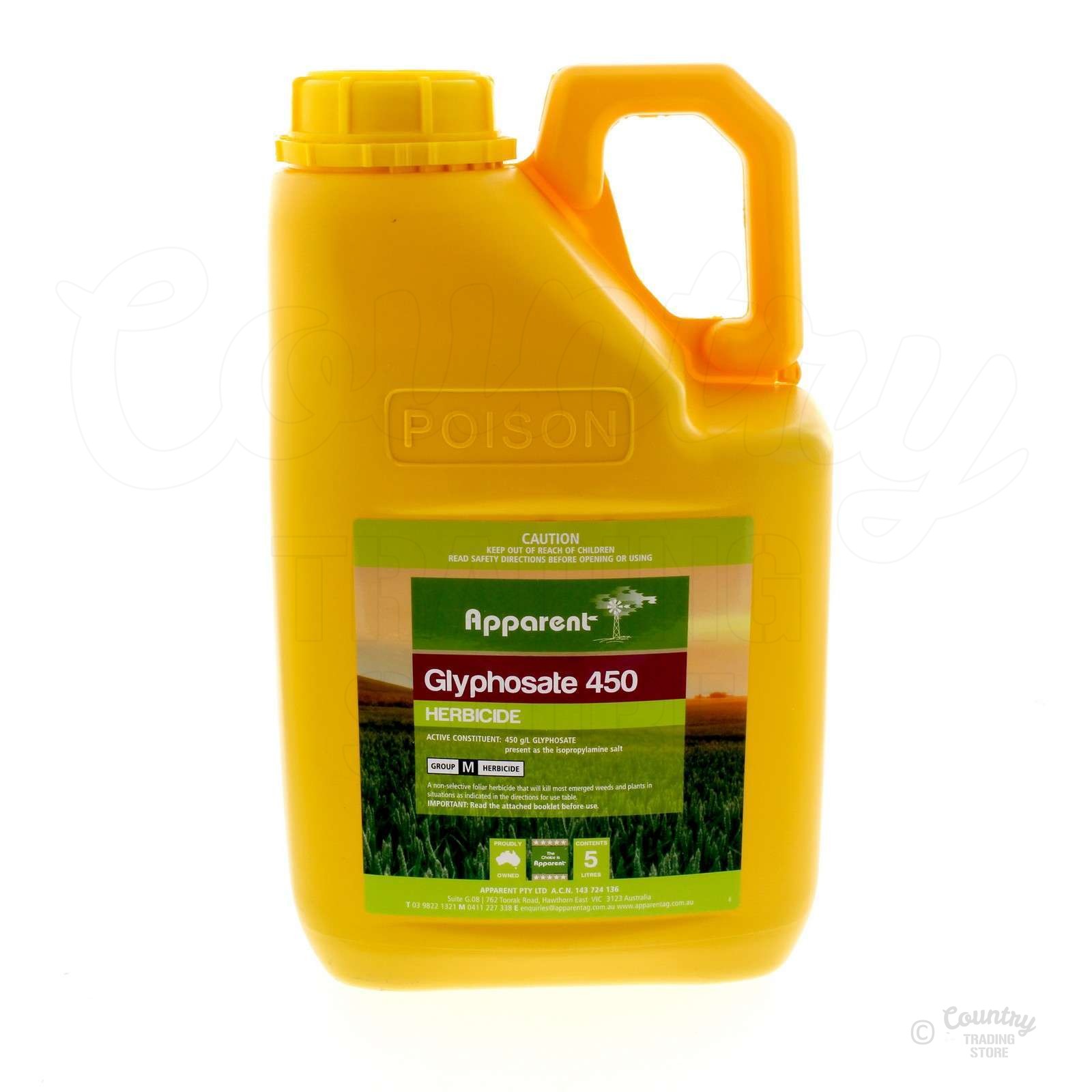 Glyphosate 450 Herbicide 5L Apparent 5 Litre (Equivalent Roundup 450
