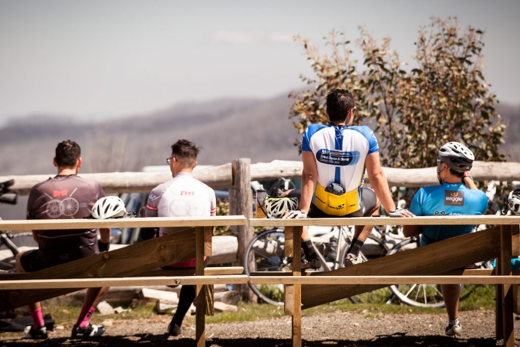 Enjoying the views during a well earned rest. Photo: Kirsten Simpson Photography. Copyright