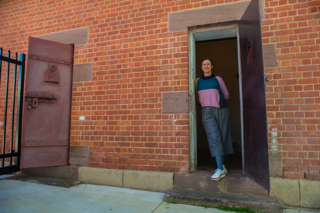 Anna Tregloan at the former holding cells in Albury.