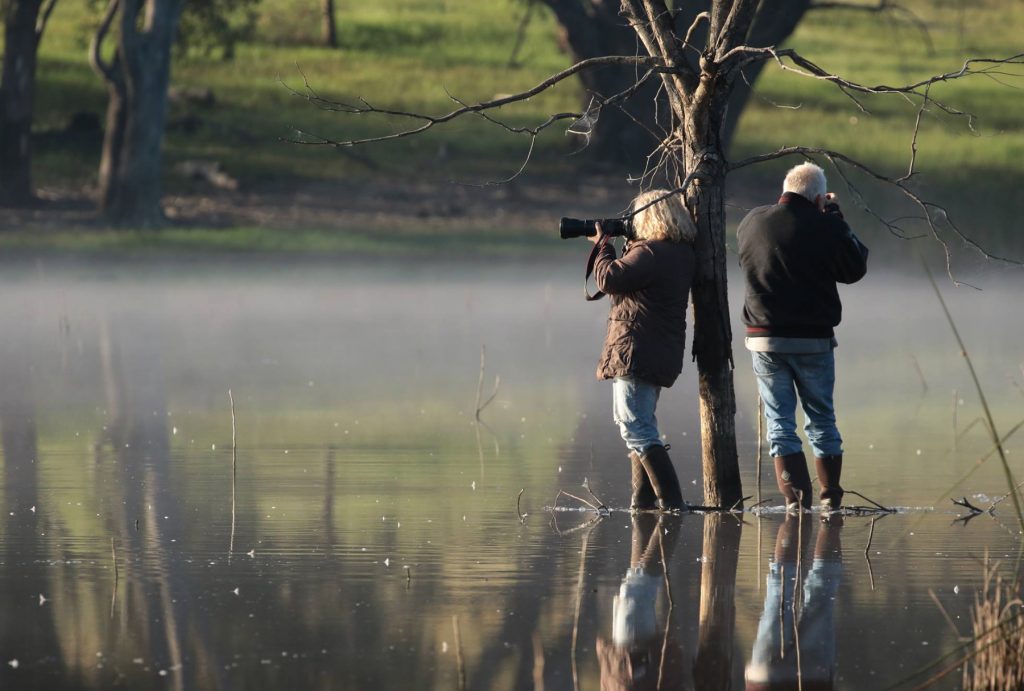 Ann Killeen and Paul Blake on location.