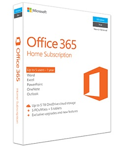 Office 365 Home packaging.