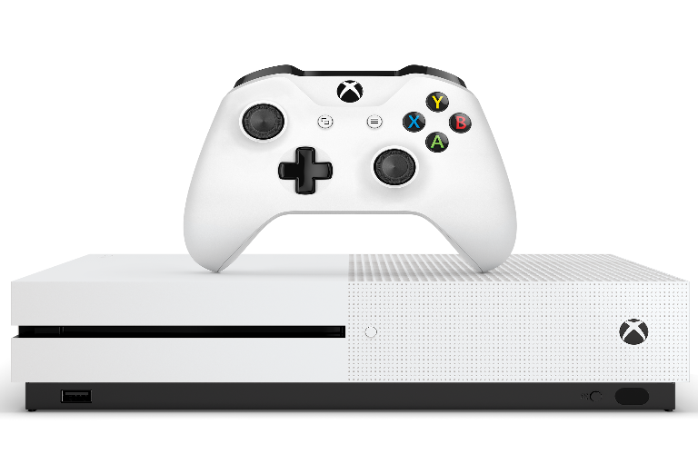 Xbox One S console and controller