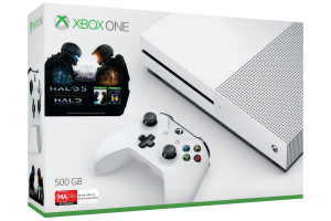 Pack shot of Xbox One S and Halo