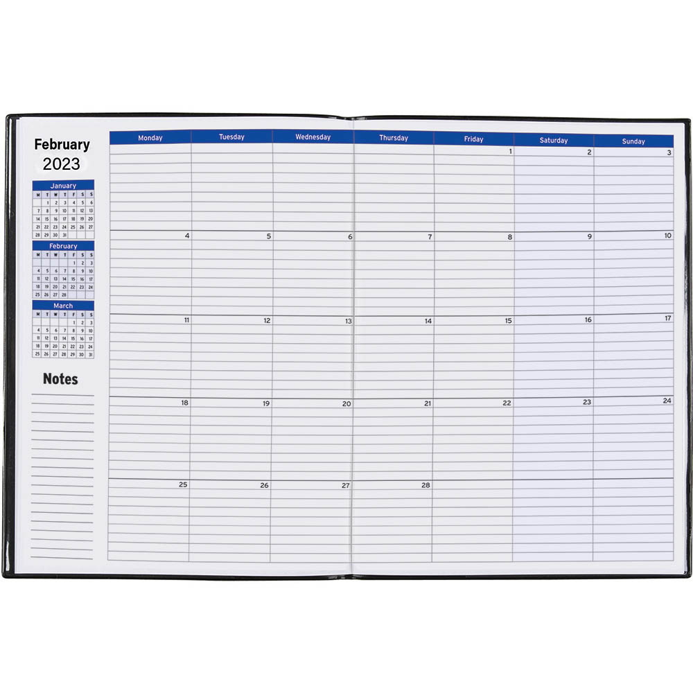 CUMBERLAND 2021 MONTHLY PLANNER DIARY MONTH TO VIEW A4 BLACK Express