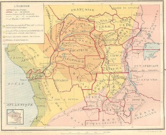 map of the belgian congo 1920