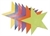 Rubber Coloured Stars/Set x 6