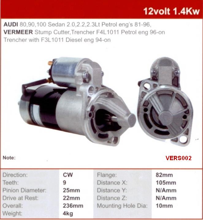 National Truck Spares Starter Motor Vermeer Trencher