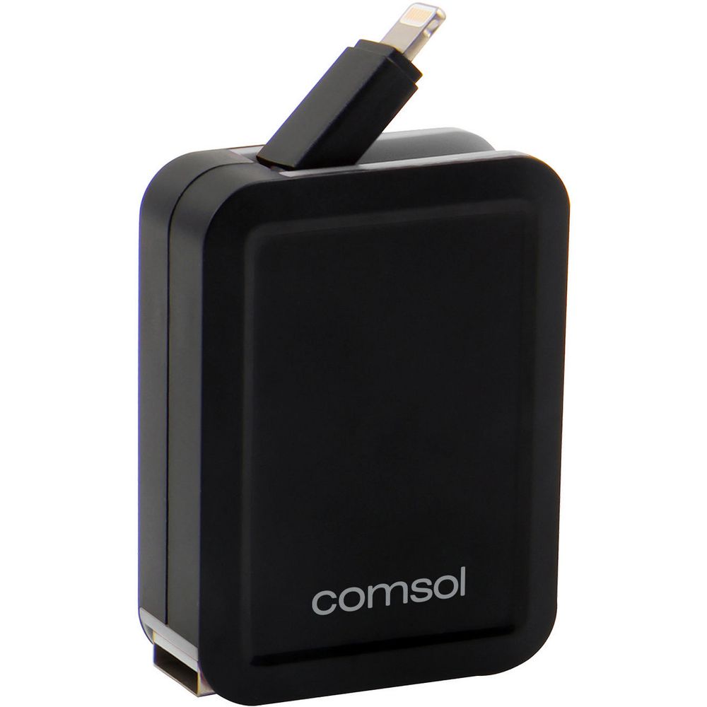 Comsol Lightning to USB Cable Retractable 80cm Black eBay