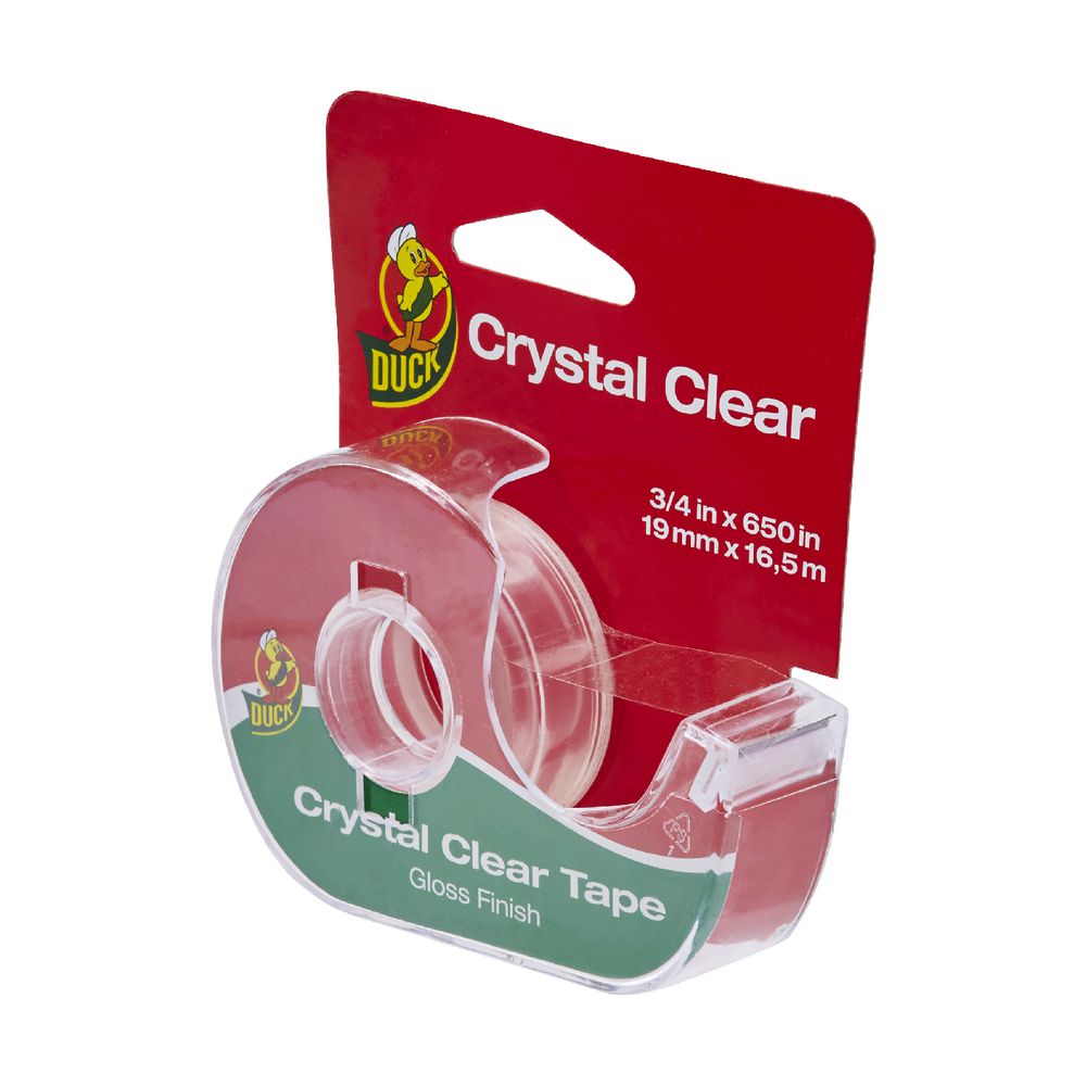 Duck Crystal Clear Tape with Dispenser 19mm x 16.5m eBay