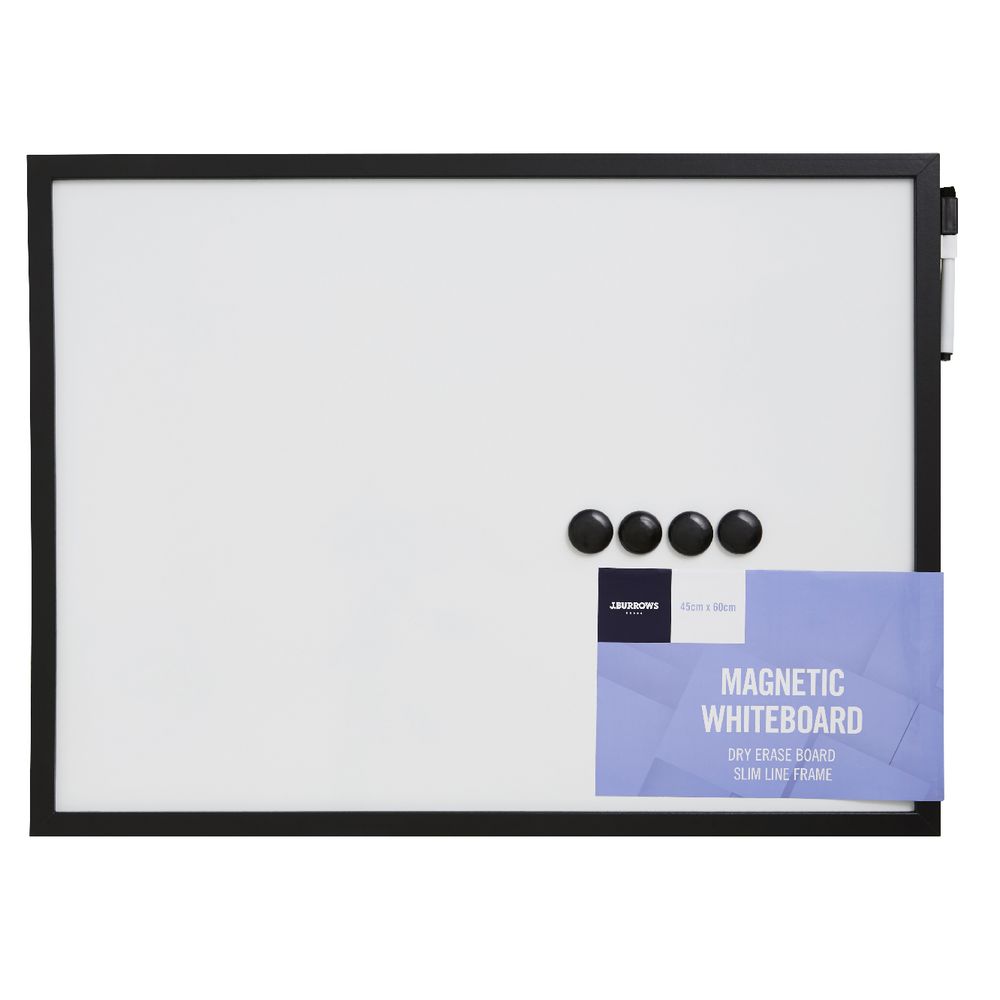 J.Burrows Black Frame Whiteboard 45 x 60cm eBay
