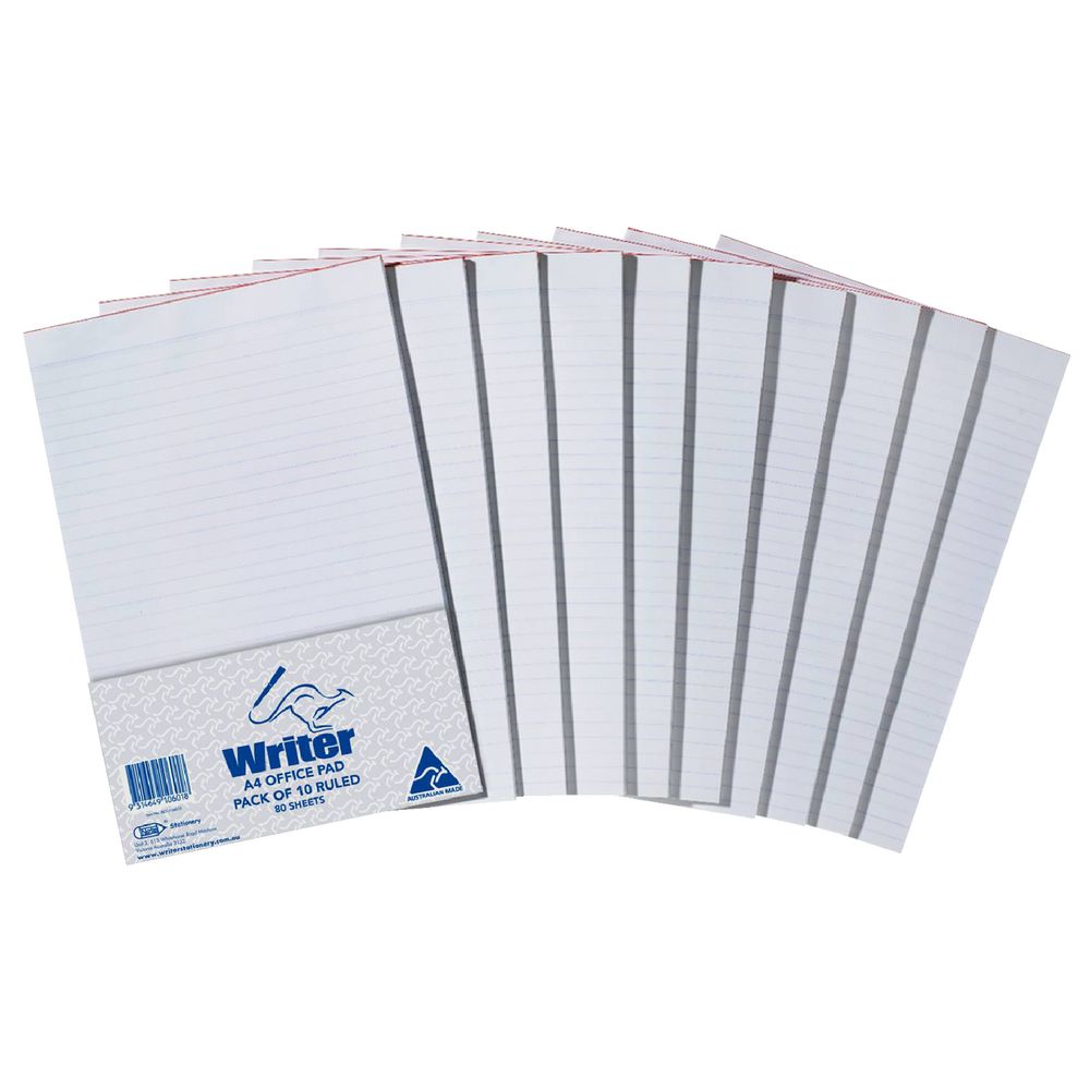 Costcutter A4 Ruled Notepad 10 Pack