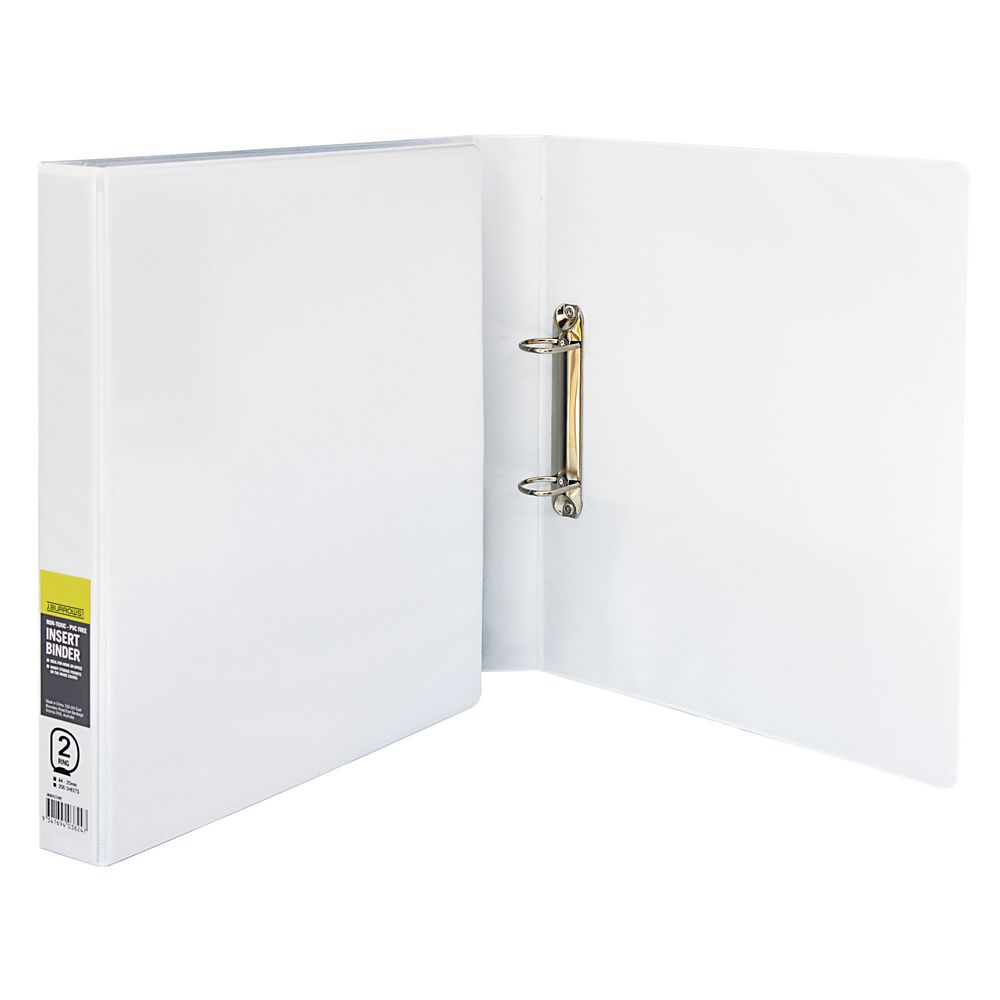 J.Burrows Insert Binder A4 2 DRing 25mm White eBay