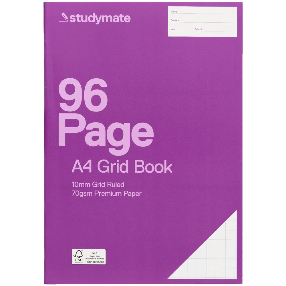 Studymate Premium A4 Grid Book 10mm 96 Page eBay