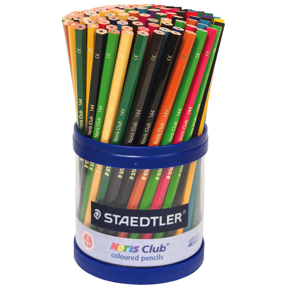 108 STAEDTLER Noris Club Coloured Pencils Eco Colour Pencil +Cup Bulk