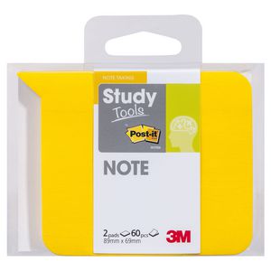 Post-it Study Tools 89 x 69mm Notes Yellow