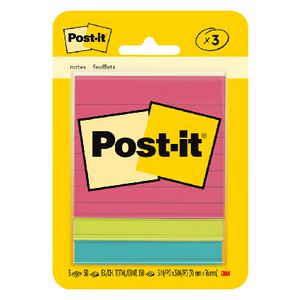 Post-it Lined Notes 76 x 76mm Capetown 3 Pack