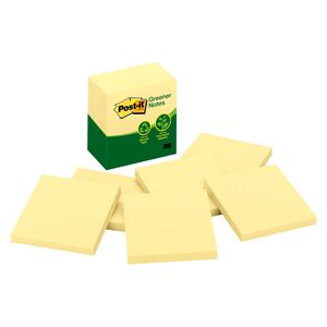 Post-it Greener Recycled Notes 76 x 76mm Yellow 6 Pack