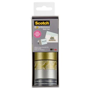 Scotch Expressions Washi Tape 4 Pack Silver and Gold