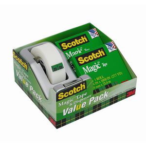 Scotch Magic Tape Dispenser C28 Silver 2 Pack