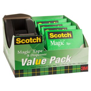 Scotch Magic Tape Dispenser C60 Black 4 Pack