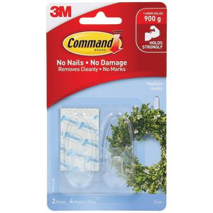 Command Medium Clear Hooks With Clear Strips