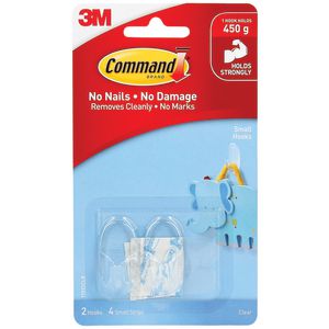 Command Small Clear Hooks With Clear Strips